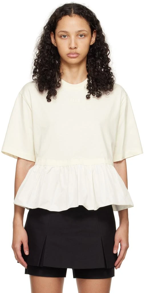 MSGM White Peplum T-Shirt 1