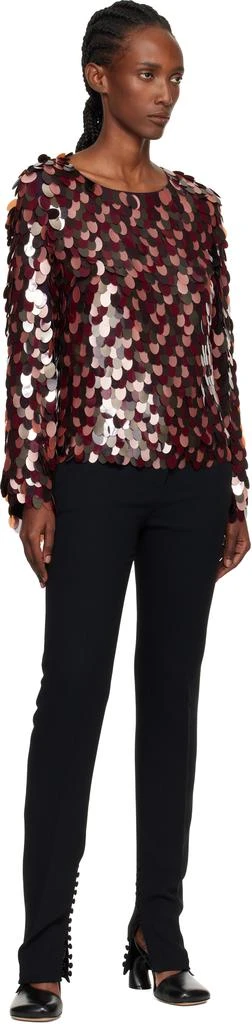 Dries Van Noten Burgundy Sequin Blouse 4