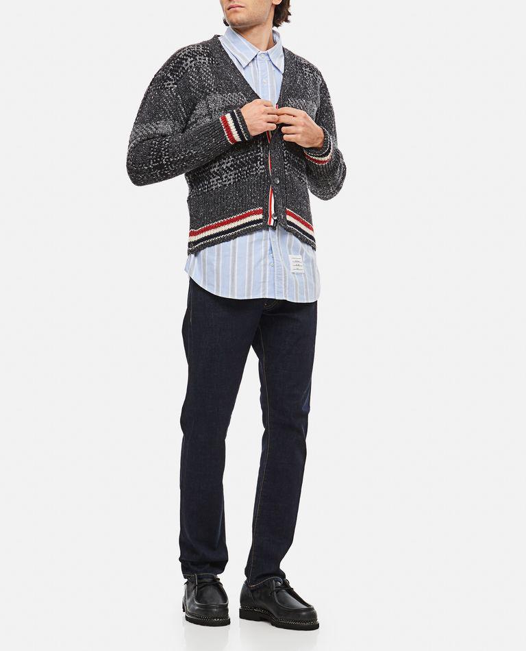 Thom Browne Tartan Jacquard Cardigan In Donegal