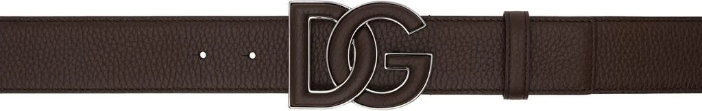 Dolce & Gabbana Brown Deerskin-Print Calfskin Belt 1