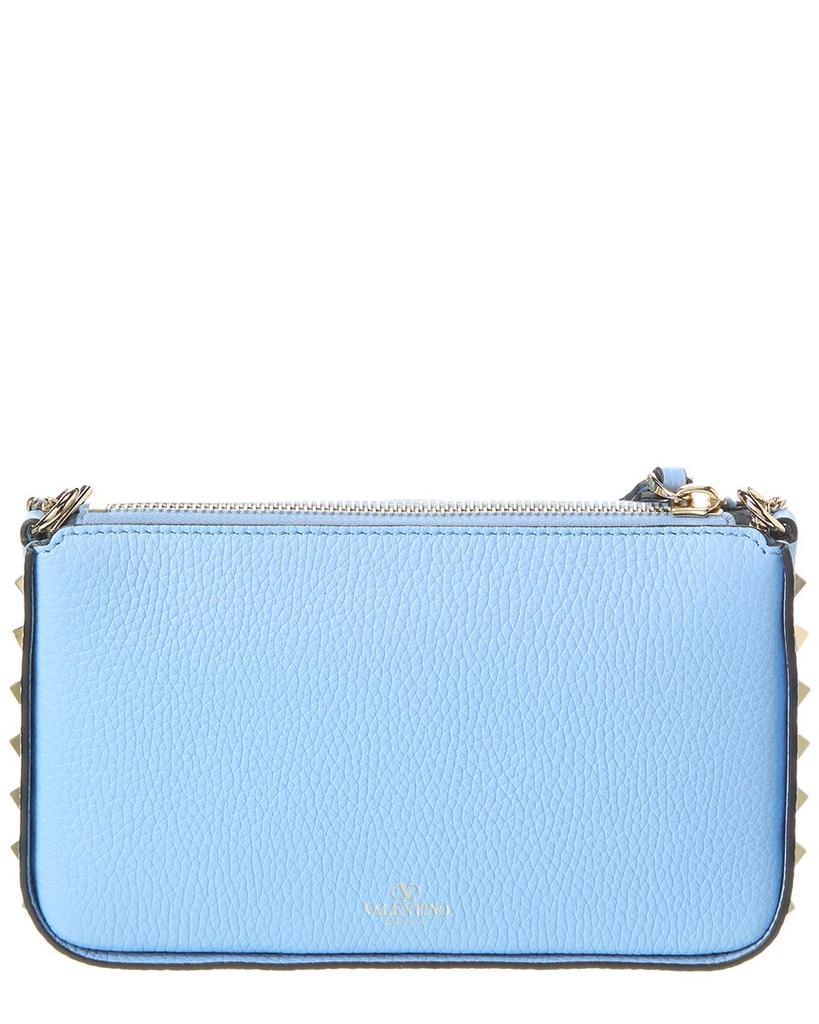 Valentino Valentino Rockstud Grainy Leather Wallet On Chain