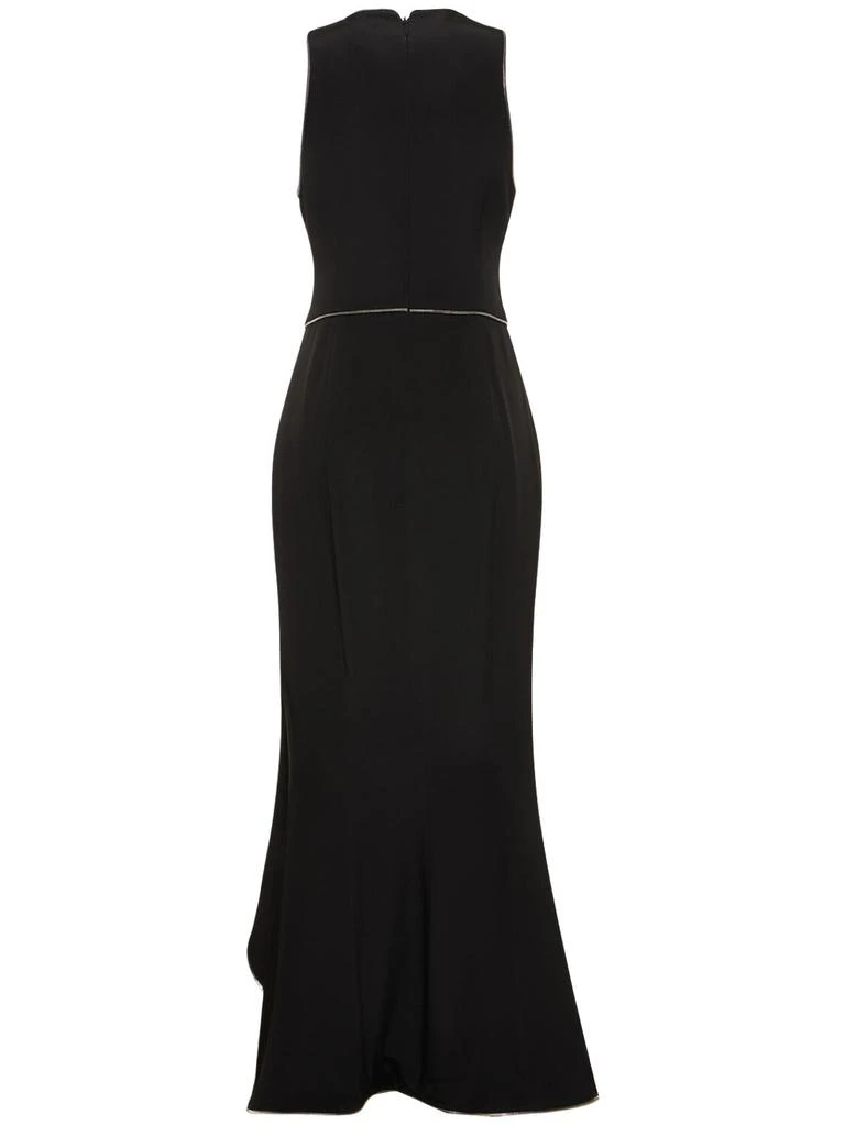 BRANDON MAXWELL Silk Crepe Long Dress W/ Zip Details 4