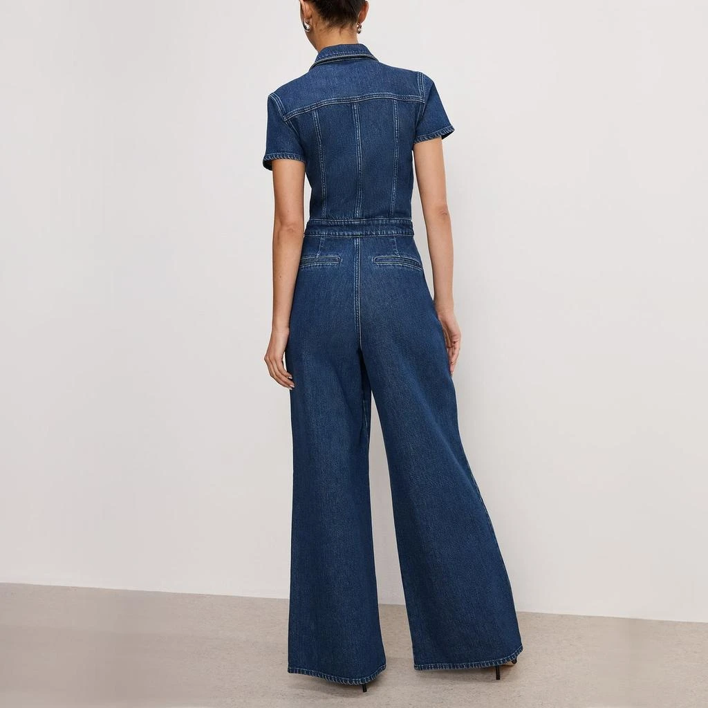 Good American Fit For Success Pleated Denim Jumpsuit – On Sale Now