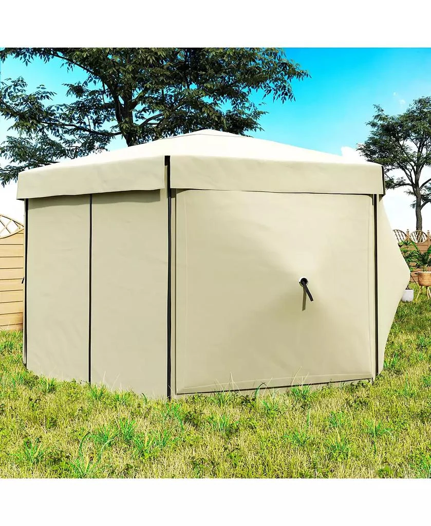 Outsunny 12' x 12' Hexagonal Pop Up Gazebo, Outdoor Canopy Tent, 9