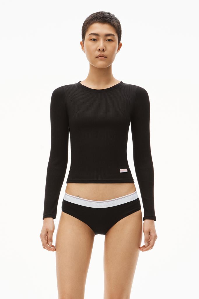 Alexander Wang Long-Sleeve Tee in Ribbed Cotton Jersey