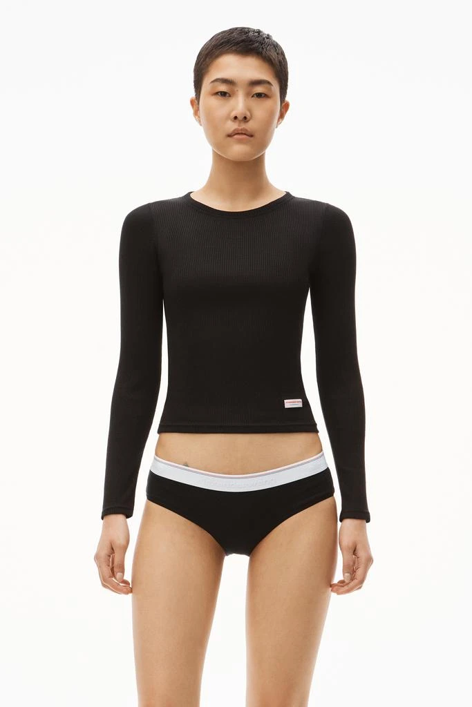 Alexander Wang Long-Sleeve Tee in Ribbed Cotton Jersey 1