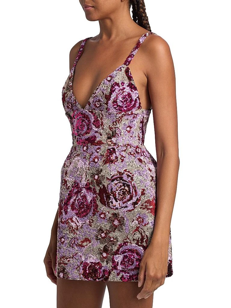 BRONX AND BANCO Allegra Floral Sequined Minidress 4