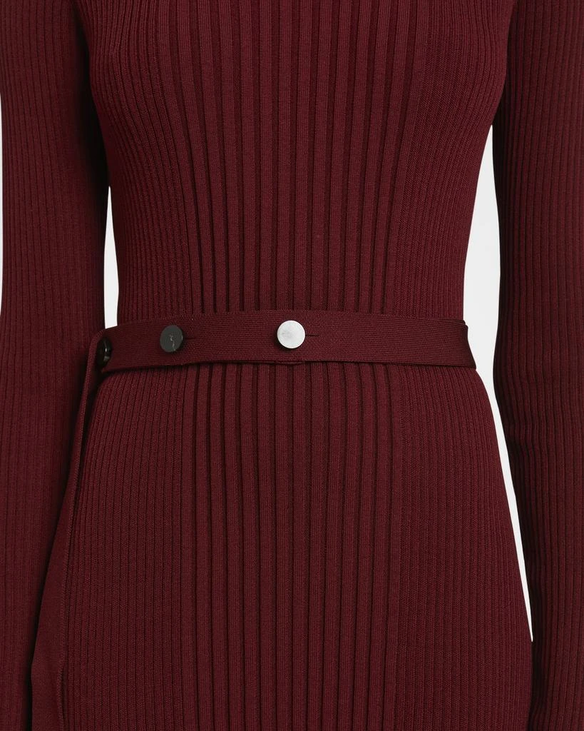 Proenza Schouler Lauryn Belted Silk-Viscose Knit Maxi Sweater Dress 5