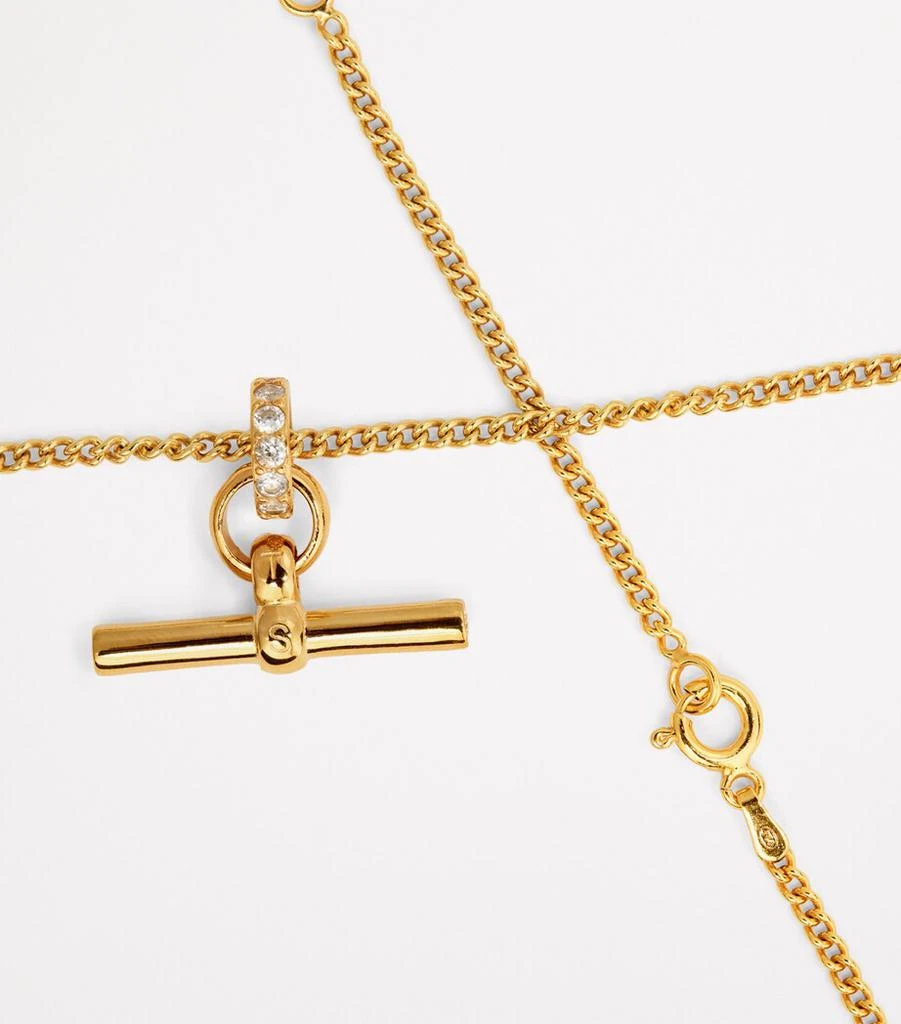 TILLY SVEAAS Gold-Plated Crystal T-Bar Necklace 4