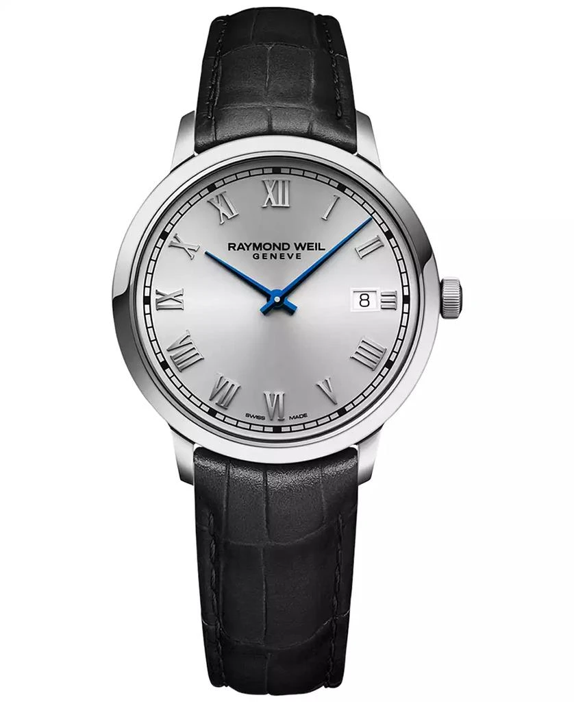 Raymond Weil Women's Swiss Toccata Black Leather Strap Watch 39mm 1