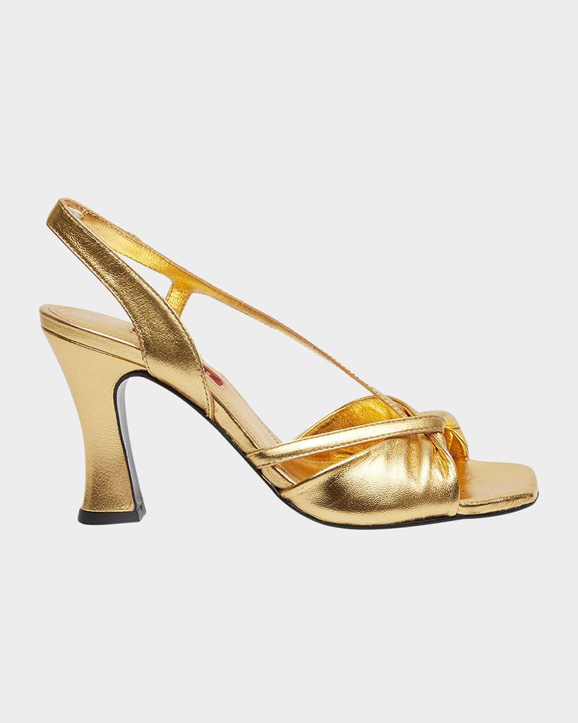 CAREL Palace Metallic Asymmetrical Slingback Sandals