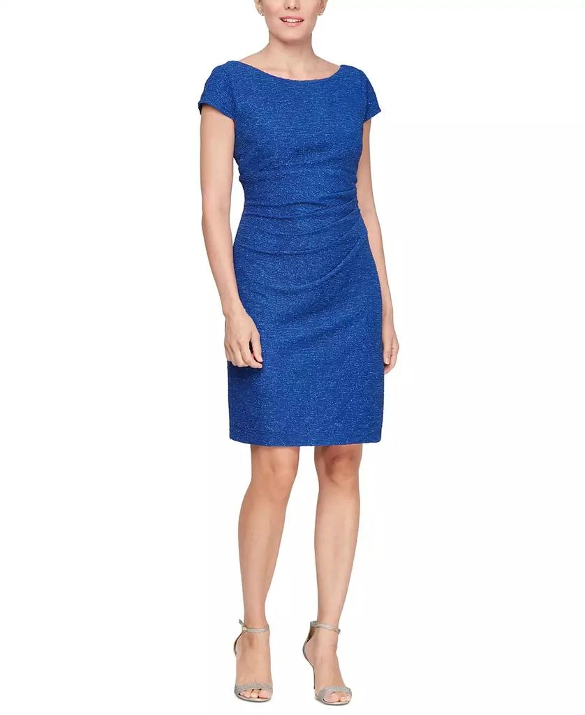 SL Fashions Women's Cap-Sleeve Round-Neck Sheath Dress 1