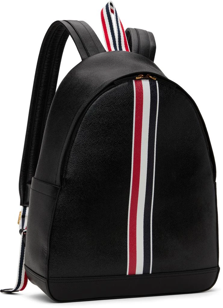 Thom Browne Black Pebble Grain RWB Stripe Backpack 2