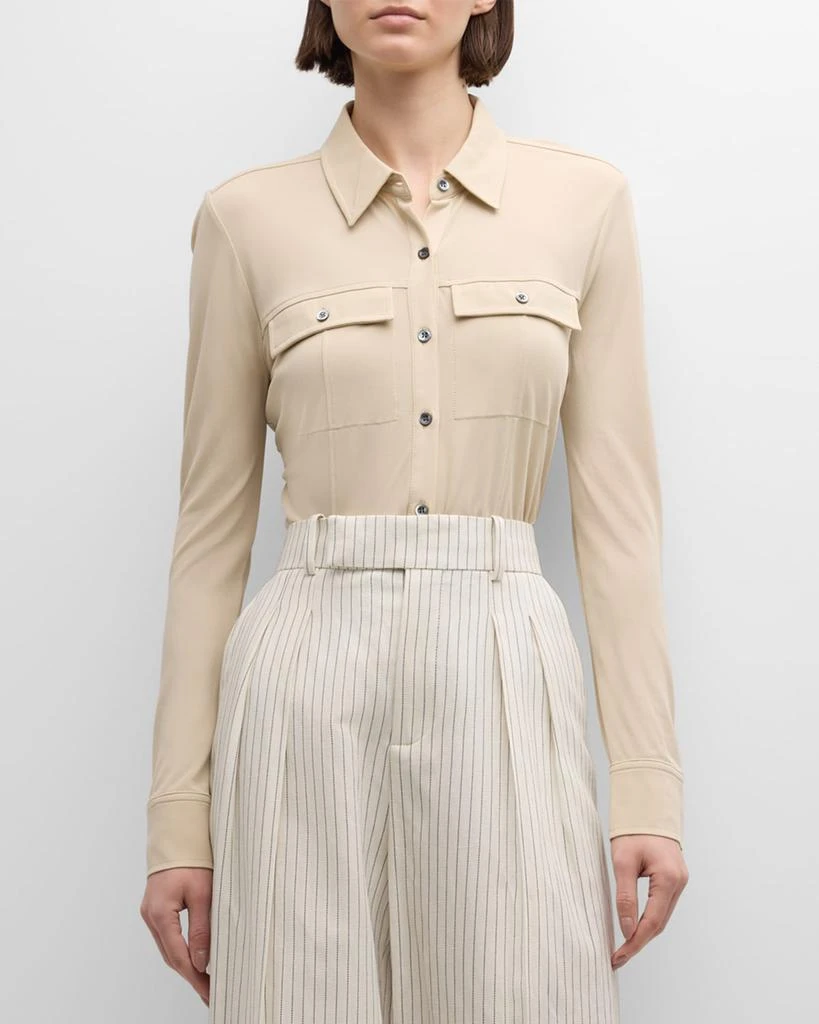 FRAME Jersey Button-Front Shirt 2