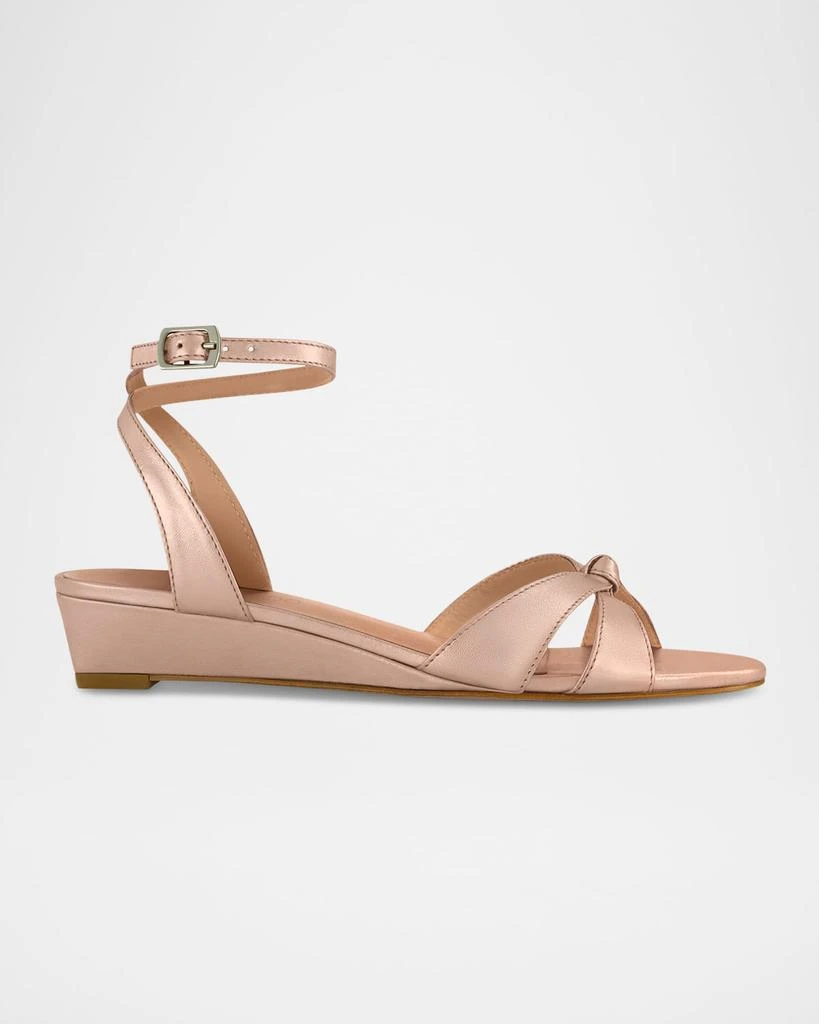 Shop Garcel Demi-Wedge Metallic Leather Sandals on Sale at