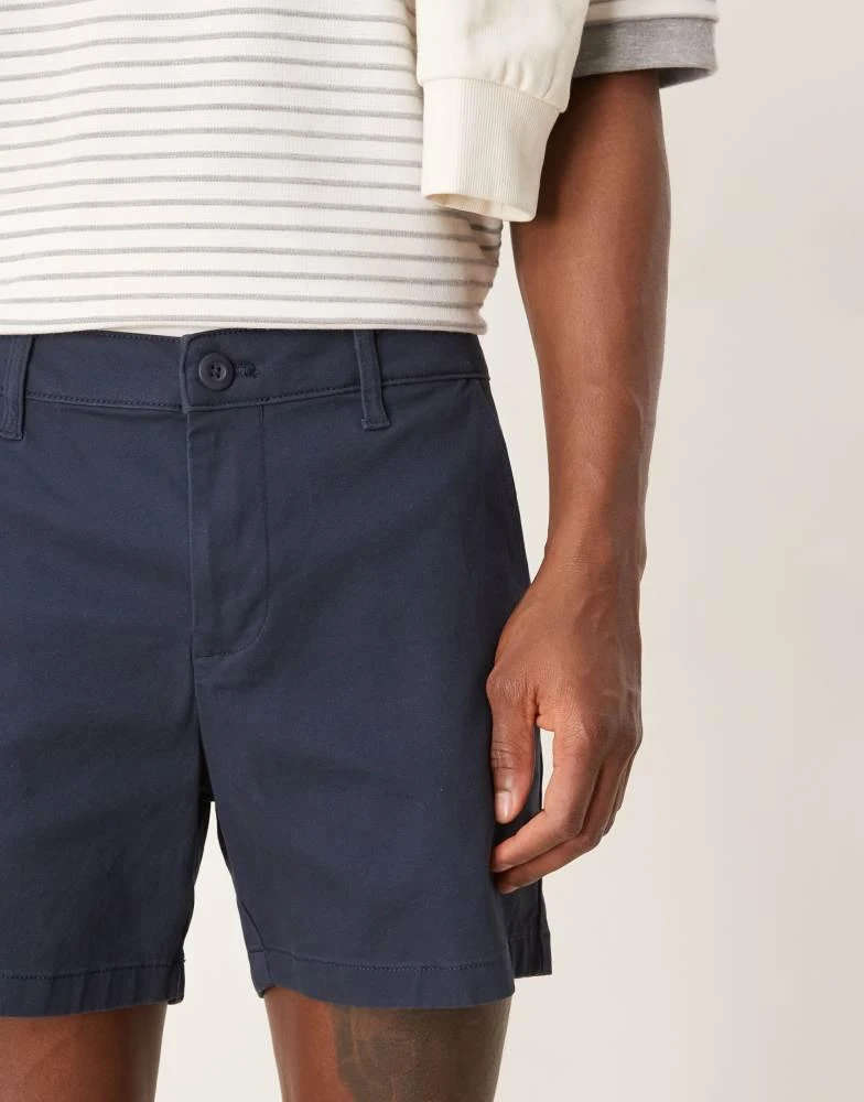 ASOS ASOS DESIGN shorter length skinny chino shorts in navy 3