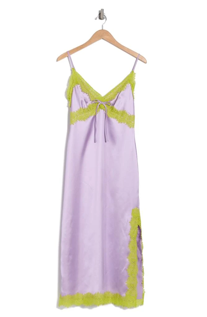slim fit dress slacks Chiffon Lace Trim Cream Floral Mini Dress main image 1