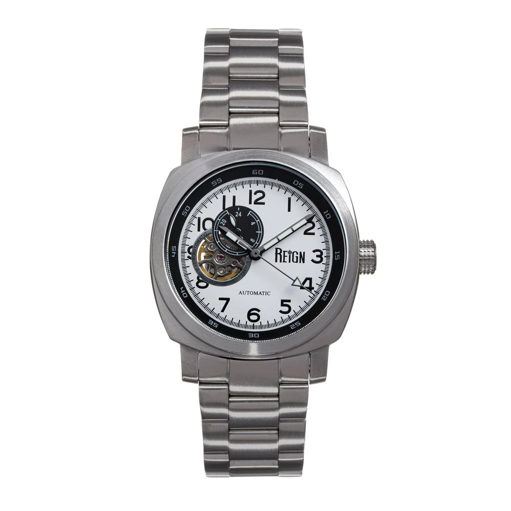 Reign Impaler Semi-Skeleton Bracelet Watch - White/SIlver 1