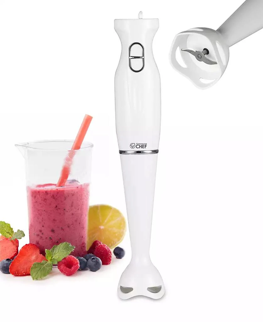 Commercial Chef Immersion Blender, Hand Blender with Stainless Steel Blades, Immersion Blender with Quiet Motor, Electric Mini Blender for Delicious Food 1