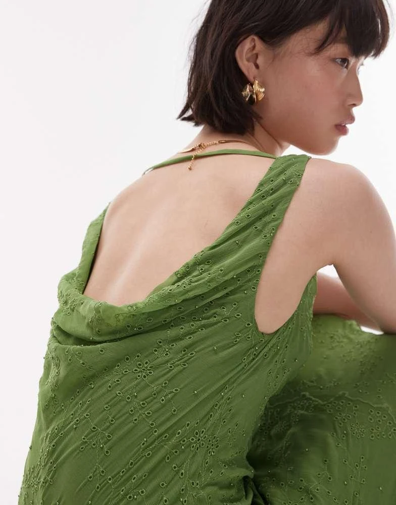 slim fit dress slacks Green Satin Mini Slip Dress main image 1