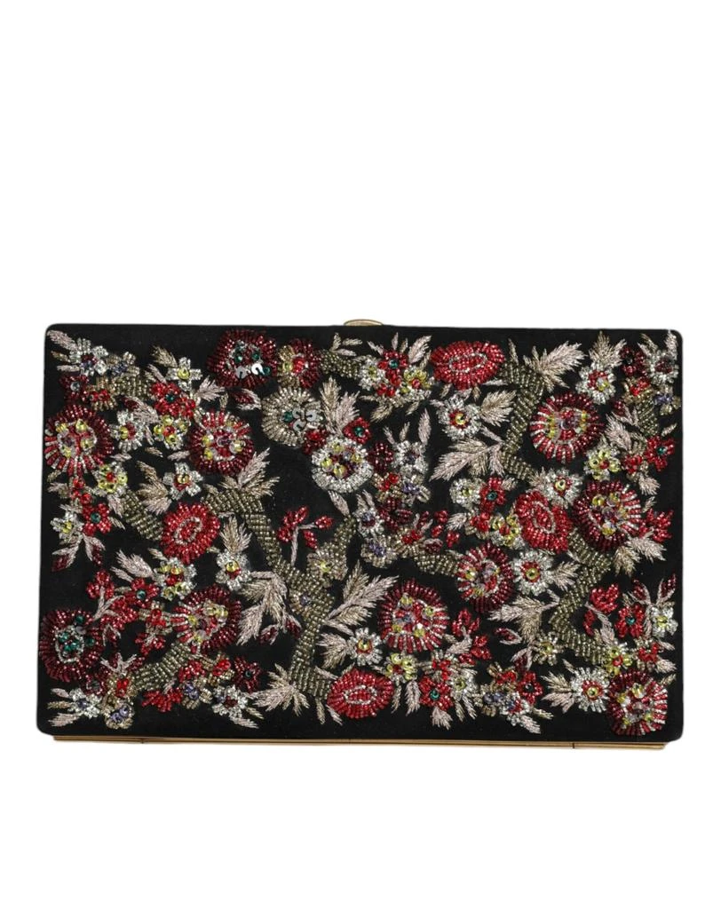 Dolce 
Gabbana Floral gold Frame Clutch Evening Purse Women
s Bag