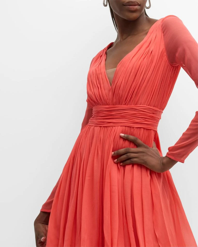 open lace back dress Pleated Georgette Mini Dress – Annabel main image 1