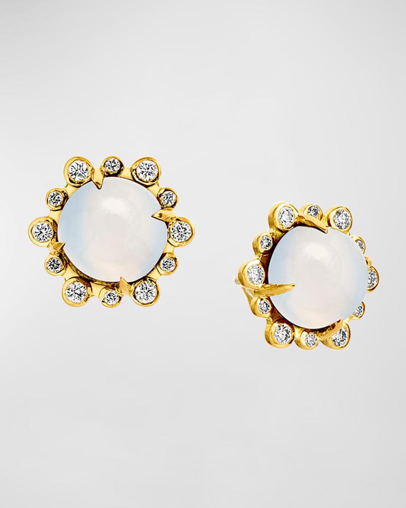 Syna Baubles Earrings with Stone and Diamonds