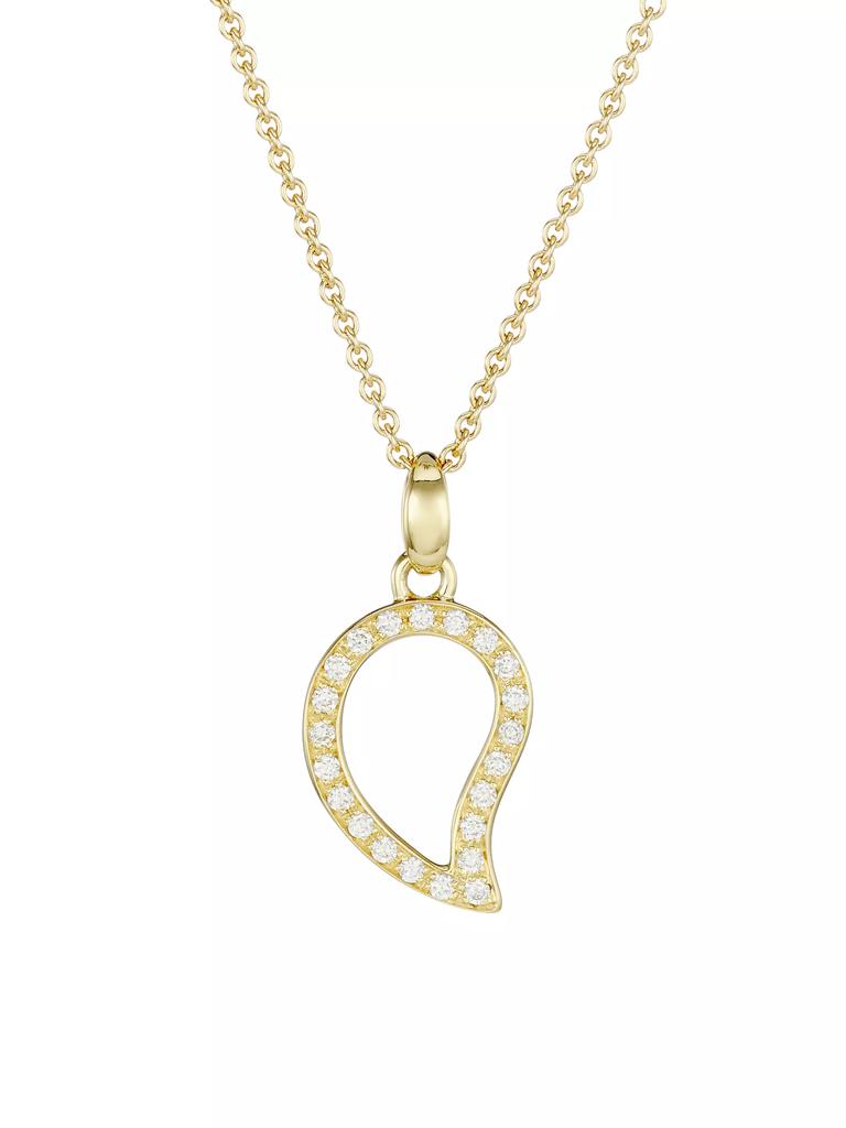 Tamara Comolli 18K Yellow Gold & Diamond Water Droplet Pendant Necklace
