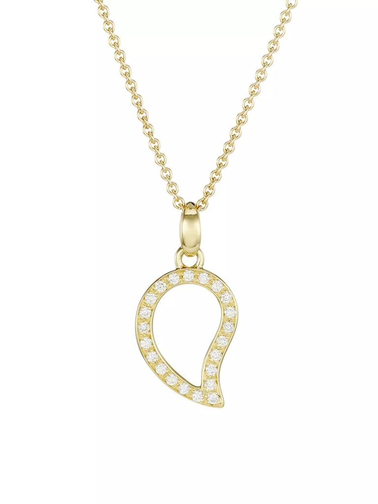 Tamara Comolli 18K Yellow Gold & Diamond Water Droplet Pendant Necklace 1