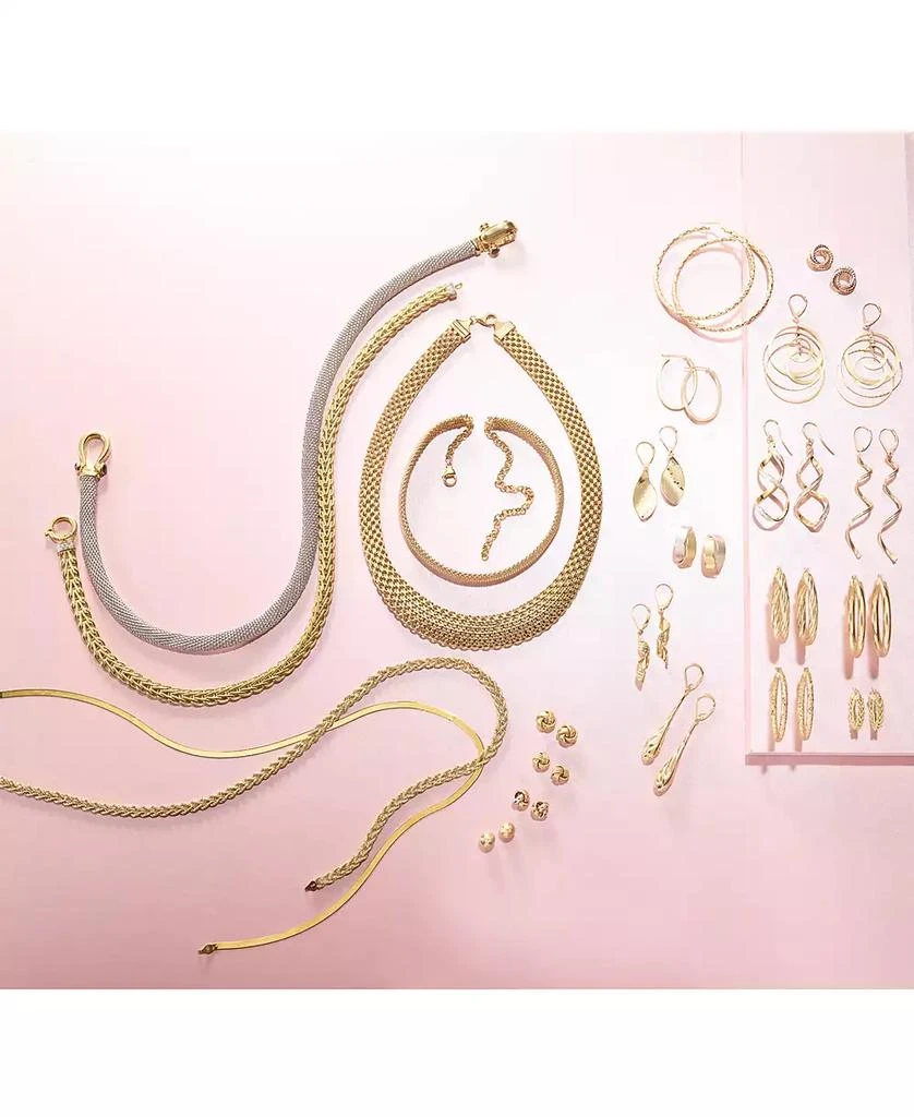 Italian Gold Popcorn Mesh Link Choker Necklace in 14k Gold-Plated Sterling Silver, 13" + 5" extender 3