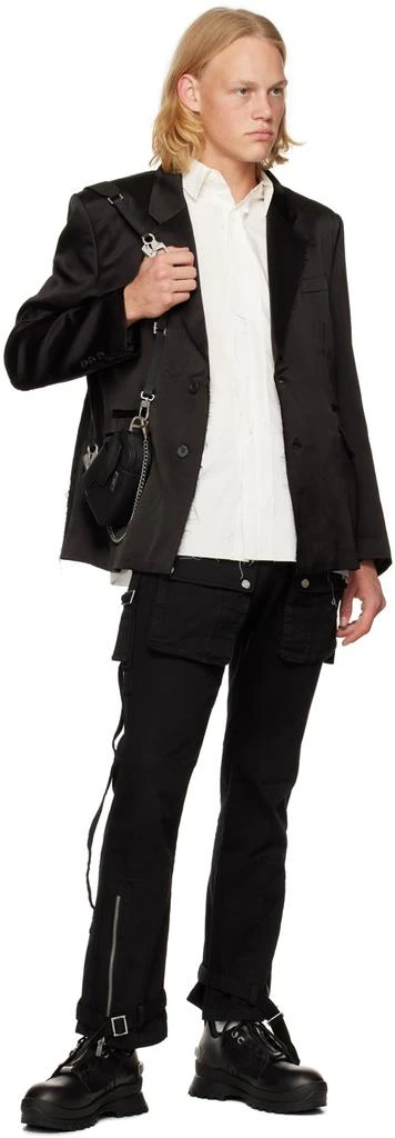 C2H4 Black Tulwar Cut Military Cargo Pants 4