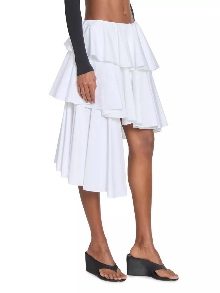 Alaïa Spiral Asymmetrical Tiered Cotton Midi-Skirt 4