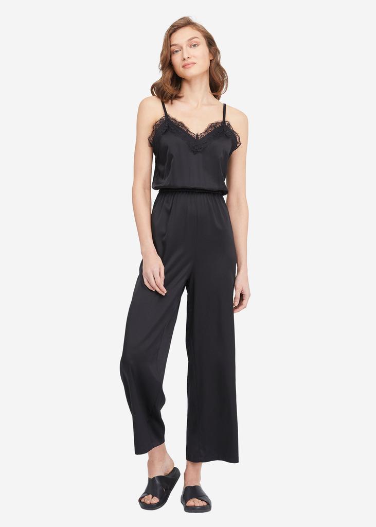 LILYSILK Lace Trimmed Silk Jumpsuit