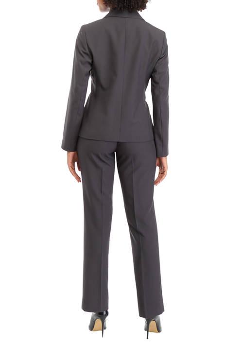 Le Suit Suit Womens One Button Jacket With Long Sleeves And Slim Pant Set