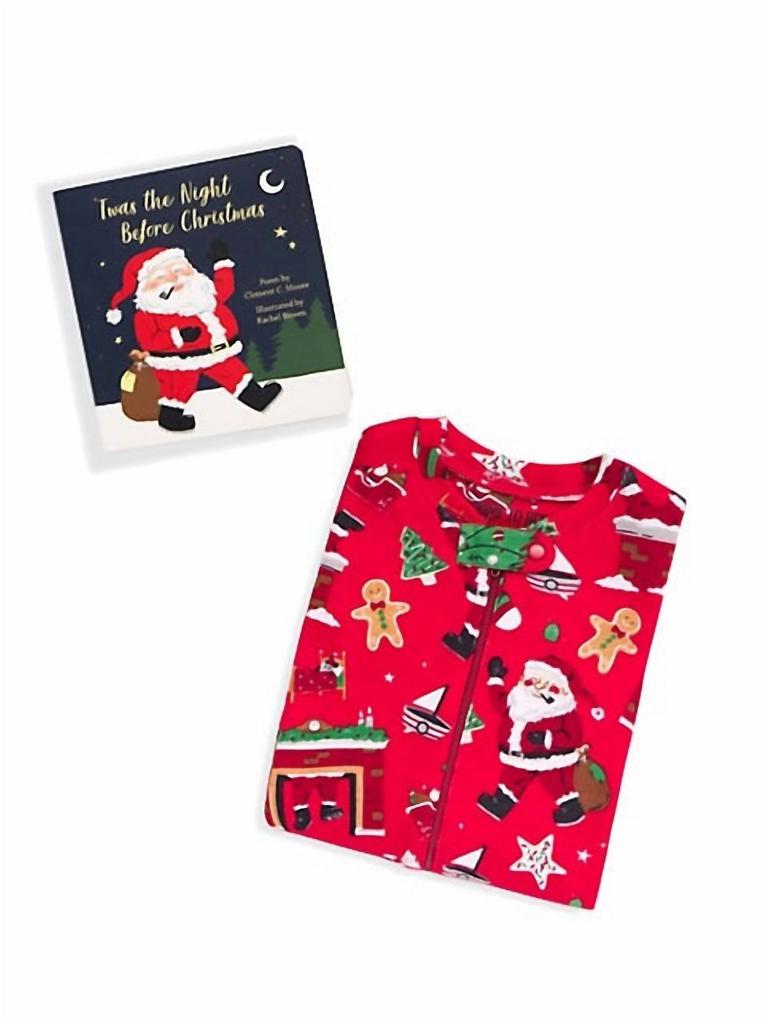 Books To Bed Books To Bed - Girl's Twas The Night Before Christmas Infant Coverall & Book Kit