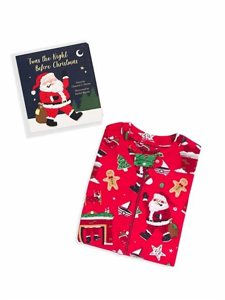 Books To Bed Books To Bed - Girl's Twas The Night Before Christmas Infant Coverall & Book Kit 1