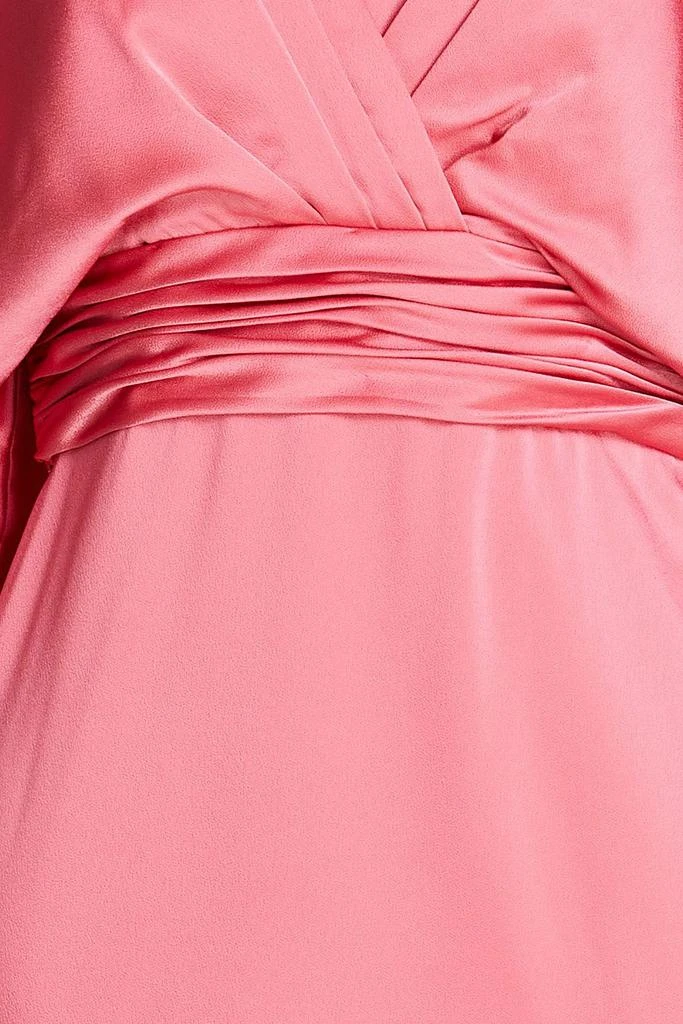 Theia Pleated satin dress 4
