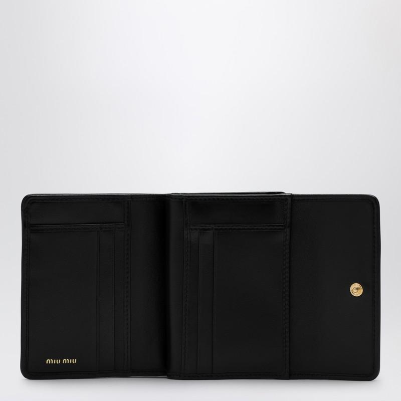 Miu Miu Black matelassé leather small wallet