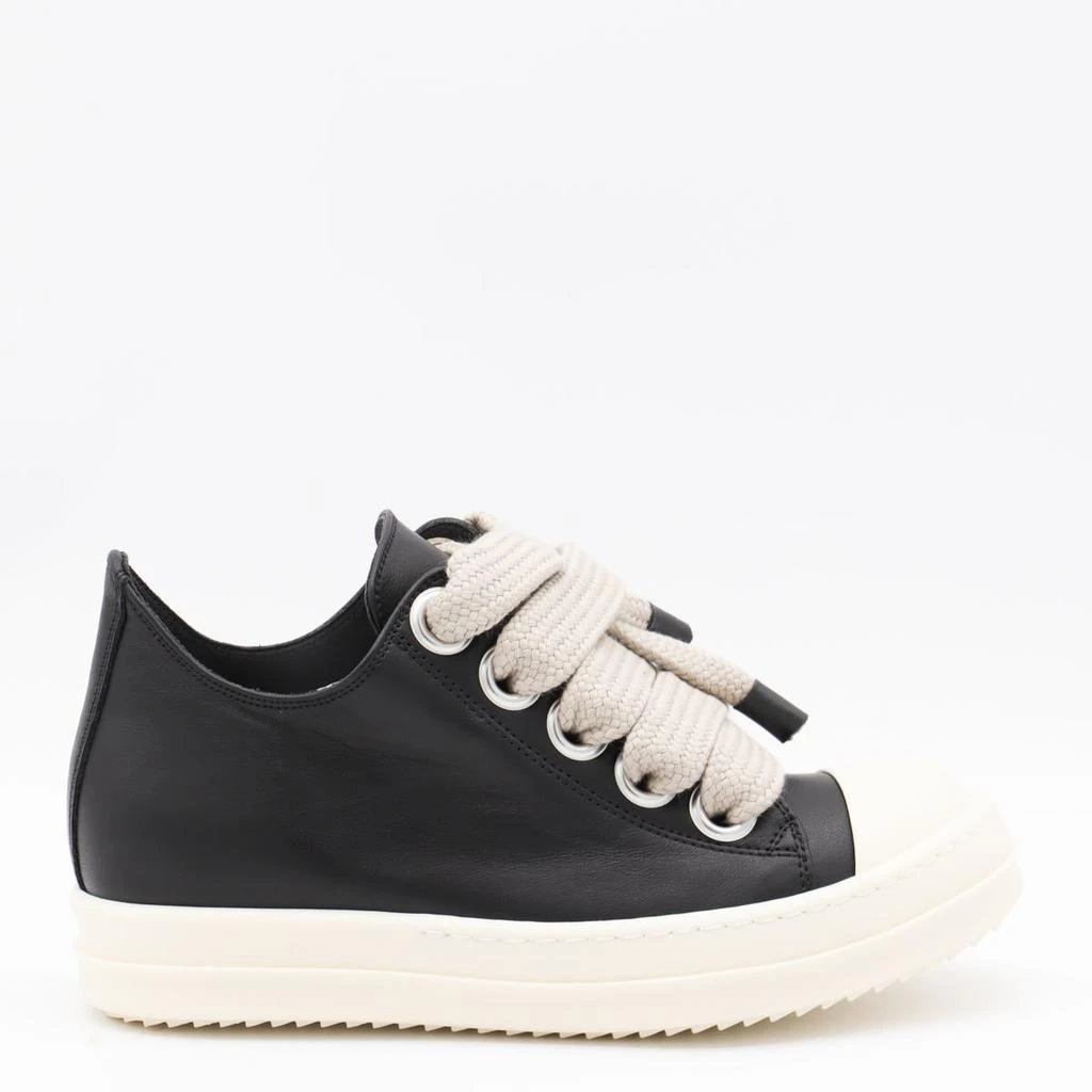 Shop Rick Owens Black And White Leather Sneakers on Sale at  display picture 2