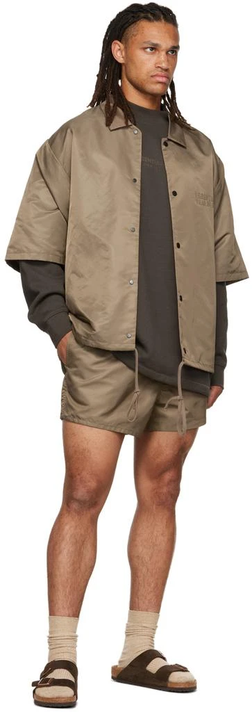 Essentials Brown Nylon Shorts 4