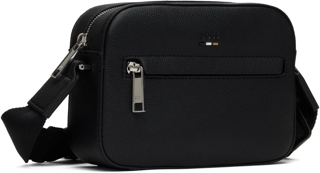 Hugo Boss Black Pebble-Grained Faux-Leather Messenger Bag 2