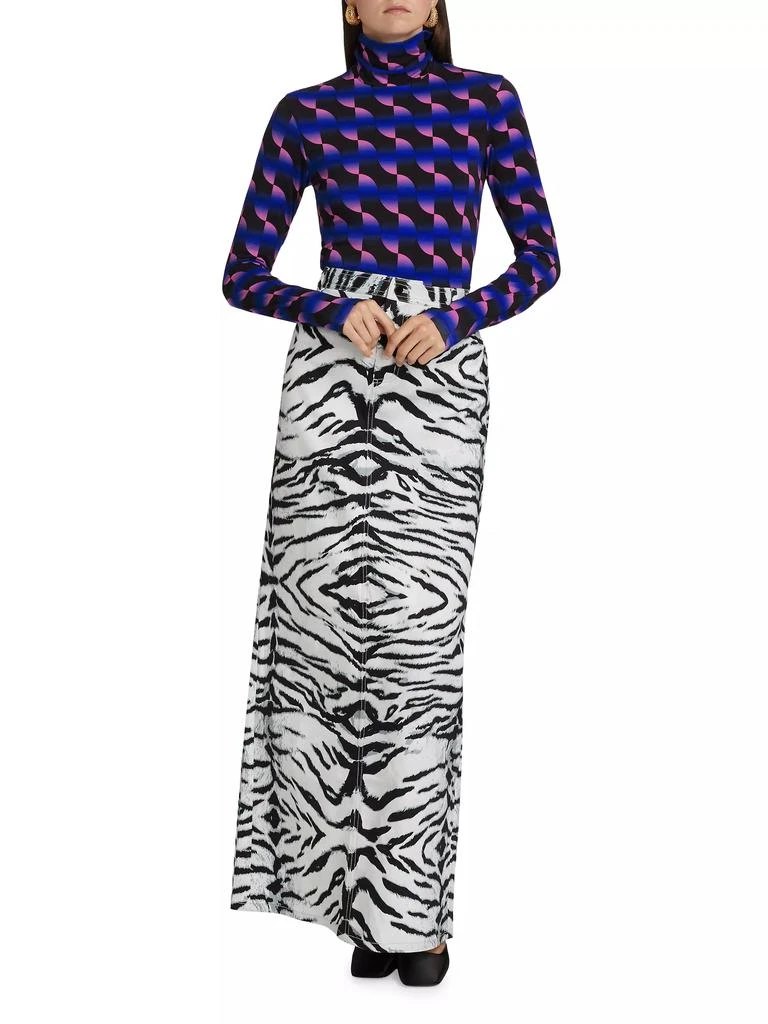 BruceGlen Saucer Geo Jersey Turtleneck Top 2