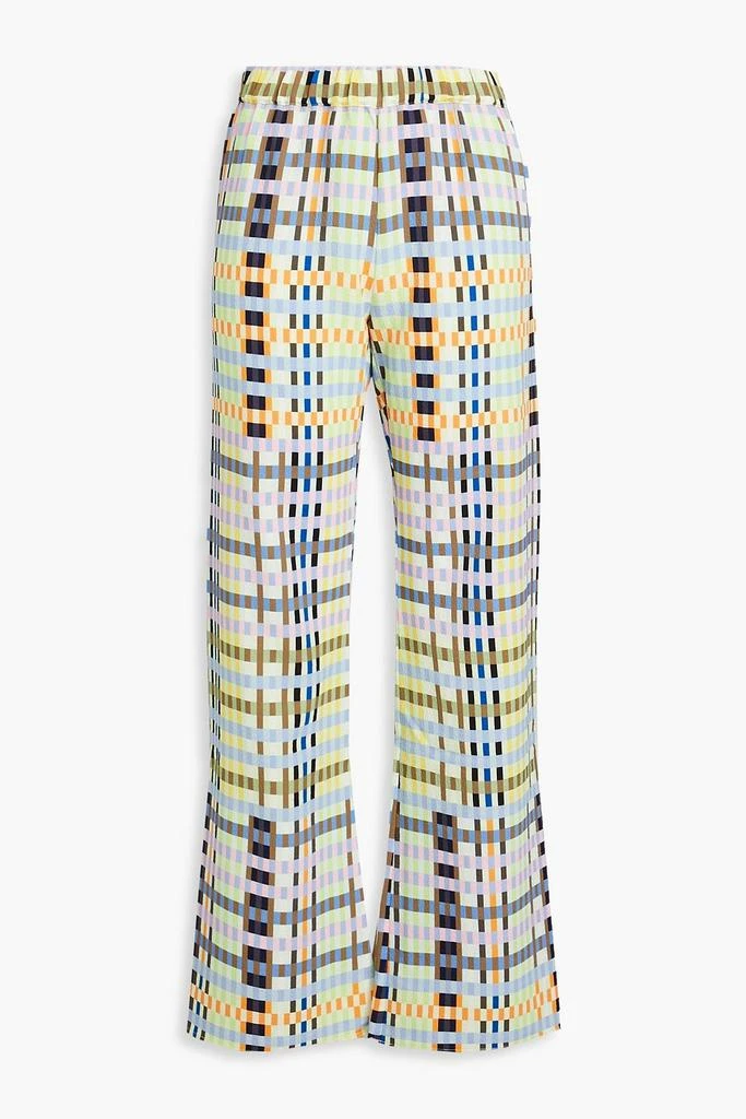 Stine Goya Marc checked crepe flared pants 1