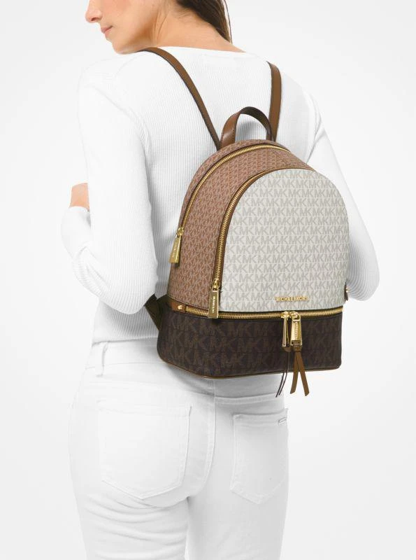 Michael Kors Rhea Medium Color-Block Logo Backpack 4