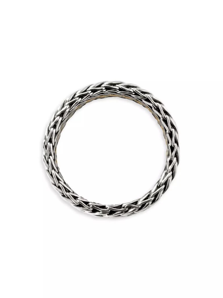 John Hardy Classic Chain Sterling Silver & 18K Yellow Gold Ring 6