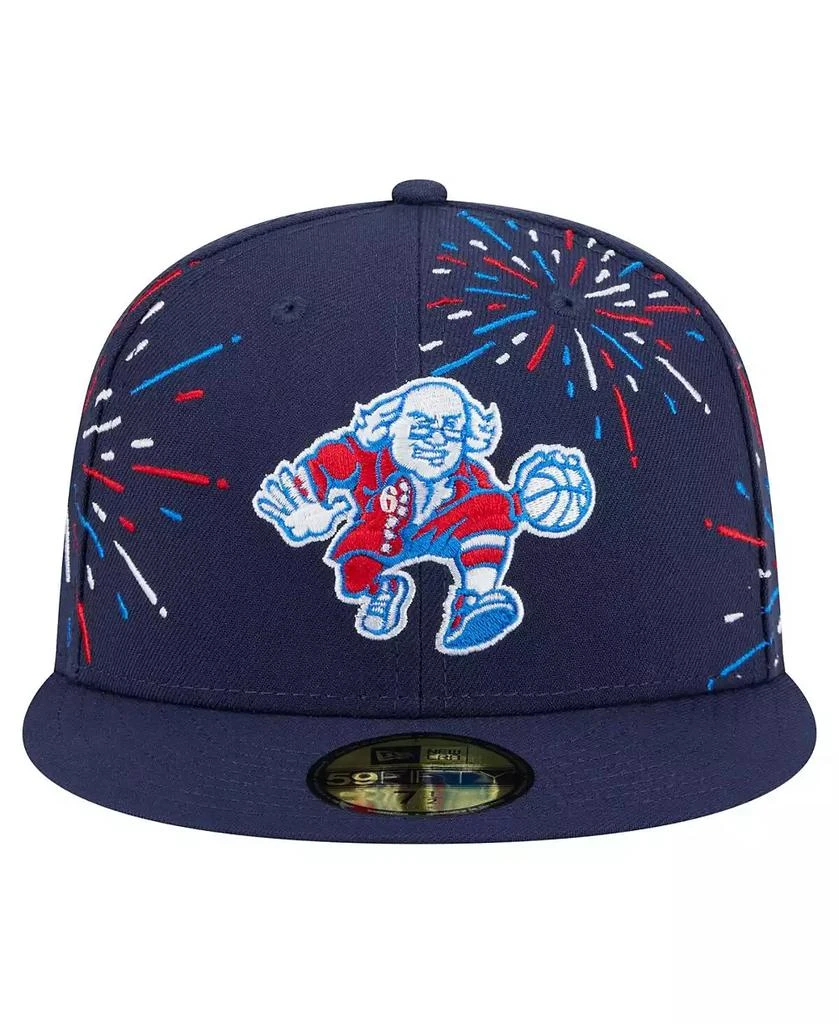 New Era Men's Navy Philadelphia 76ers Americana Fireworks 59FIFTY Fitted Hat 2