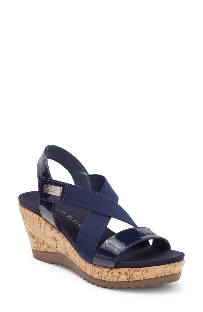 Anne klein navy fashion wedge shoes