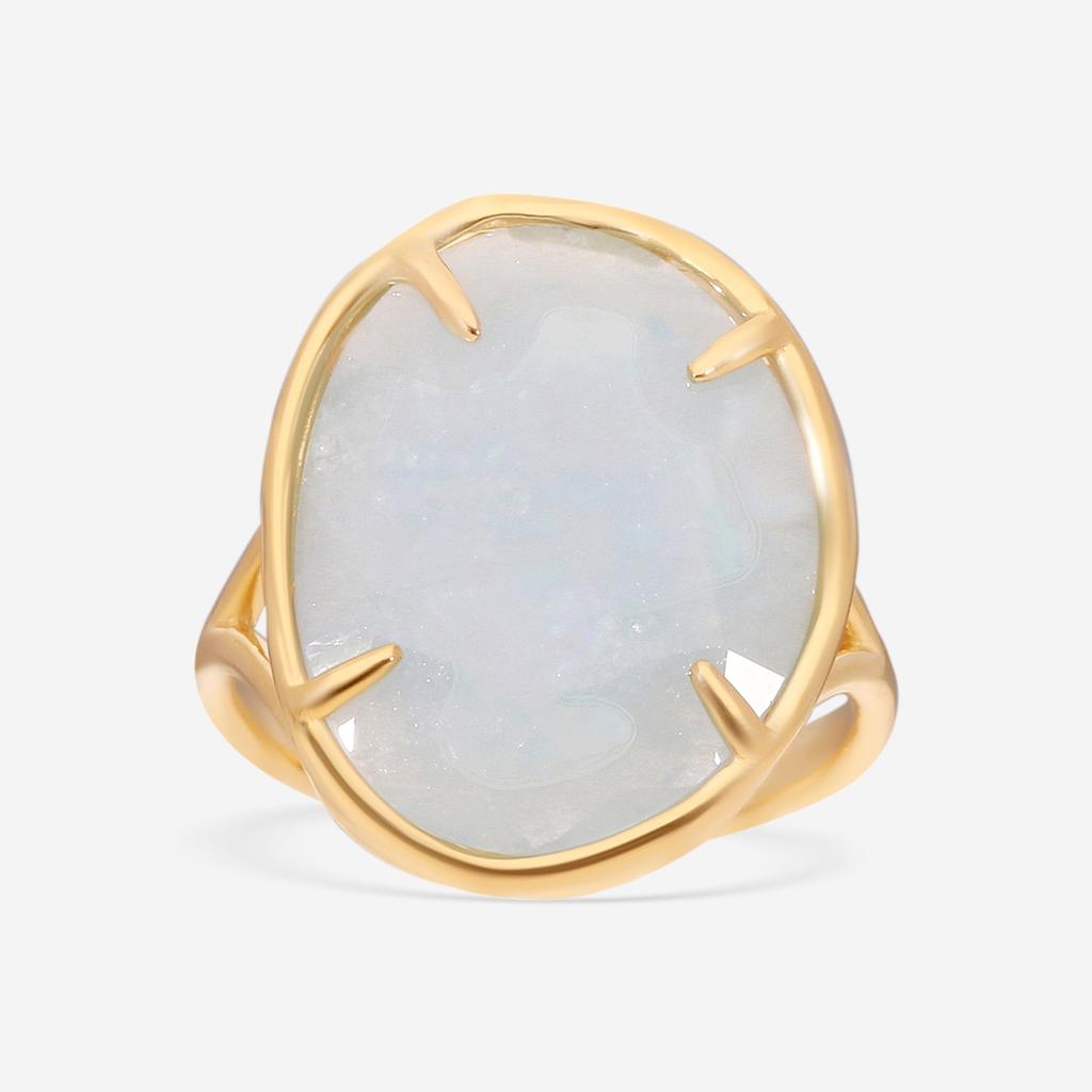 SuperOro SuperOro Samba 18K Yellow Gold Blue Aquamarine Statement Ring SAMBA/A014