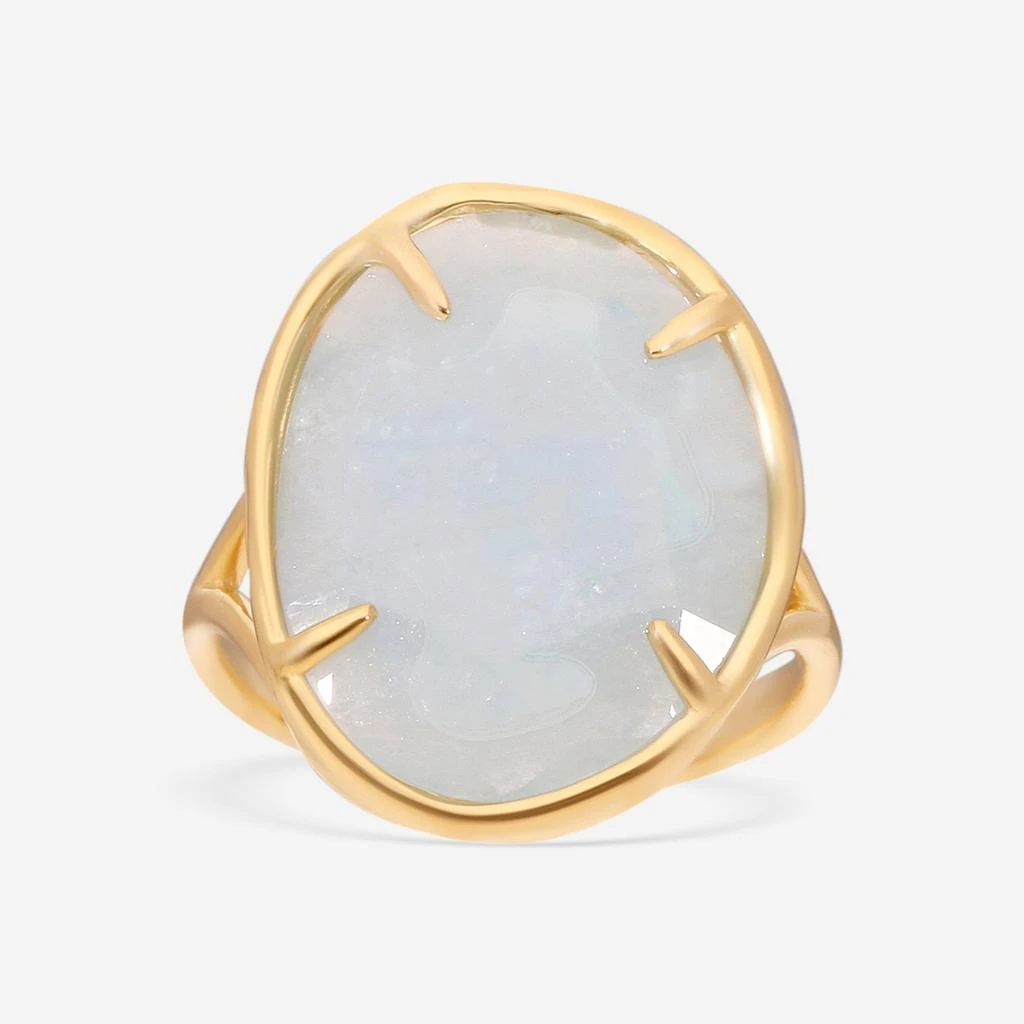 SuperOro SuperOro Samba 18K Yellow Gold Blue Aquamarine Statement Ring Sz. 7 SAMBA/A014 2