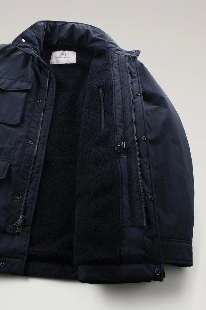 Woolrich Ripstop Field Jacket with Sherpa Wool Lining - Men - Blue 6